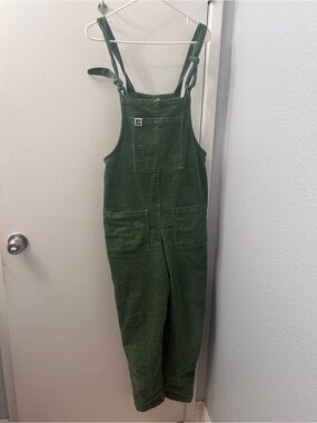 Green Corduroy Dungarees with Front Pockets